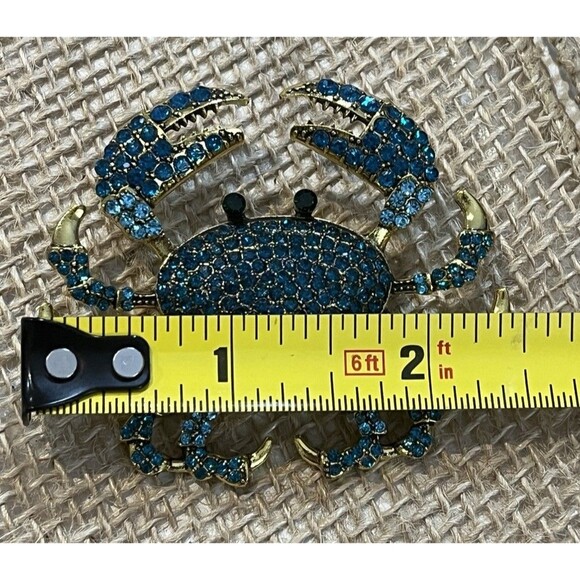 Vintage Heidi Daus Stunning Crystal Rhinestone Chesapeake Crab Brooch, unsigned - Picture 7 of 7